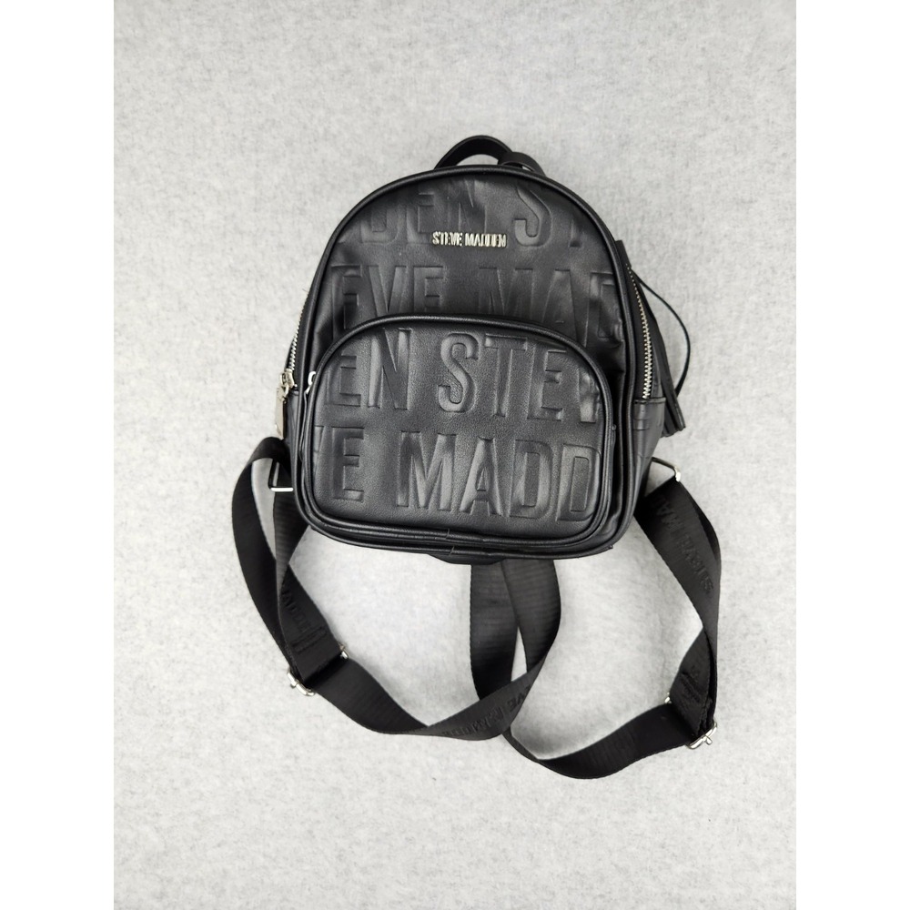 Steve Madden Small Backpack Purse Black Mini Shoulder Bag Travel Carry‎ On